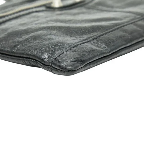 Balenciaga Classic Clip M Clutch Bag Pouch Black Leather - Picture 5 of 9